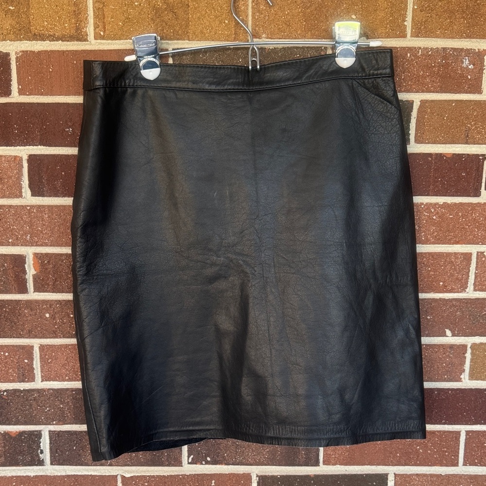 Miranda Black Leather Skirt